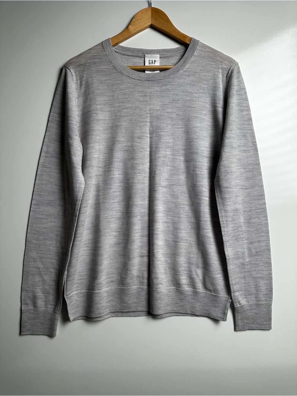 GAP | Crewneck Extra Fine Merino Wool Sweater Gray | L Tall